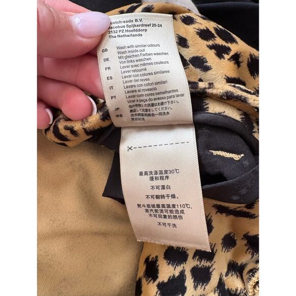 Scotch & Soda Leopard Print Tailored Trousers Pants Size Small - Picture 10 of 10